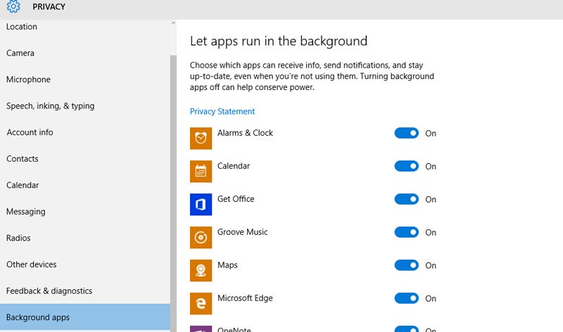 windows 10 background apps