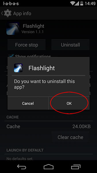 ištrinti android žaidimus