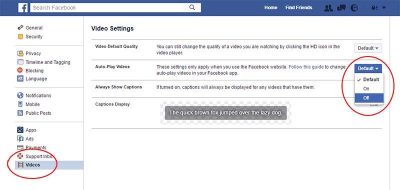 facebook automatinis vaizdo klipų rodymas
