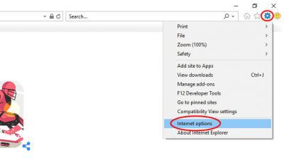 internet explorer nustatymai