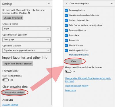 microsoft edge ištrinti naršymo istoriją