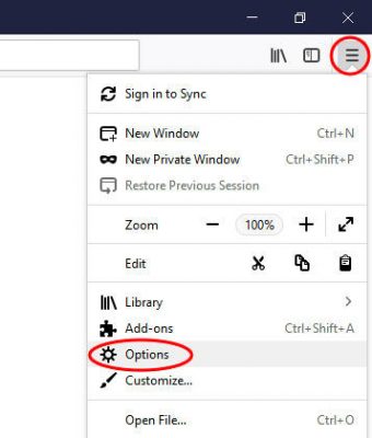 mozilla firefox nustatymai