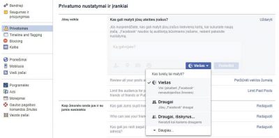 facebook apriboti privatumą