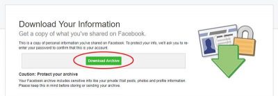 facebook issaugoti visa informacija