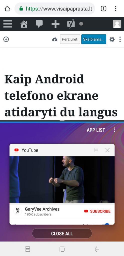 android du langai vienu metu