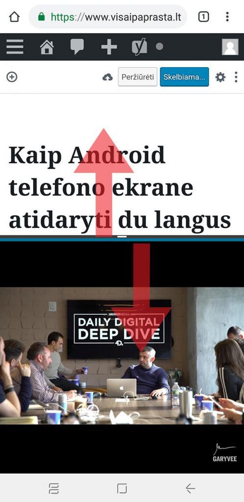 android du langai tuo pačiu metu