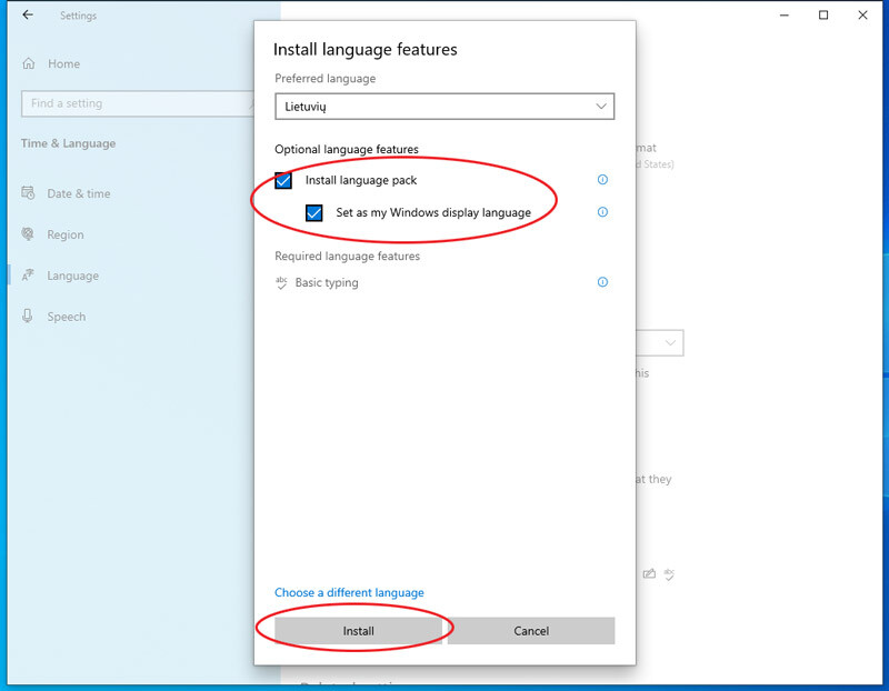 kaip windows pridėti naują kalbą