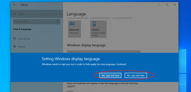 windows 10 naujos kalbos įdiegimas