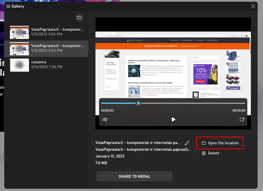 kaip įjungti ekrano filmavimą windows 11