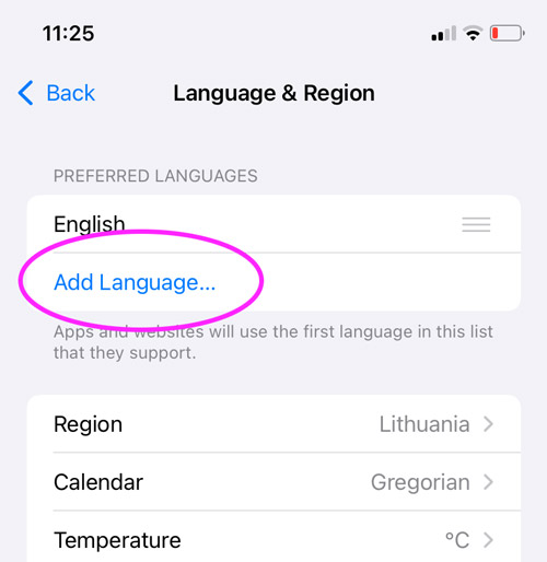 iphone pridėti lietuvių kalbą