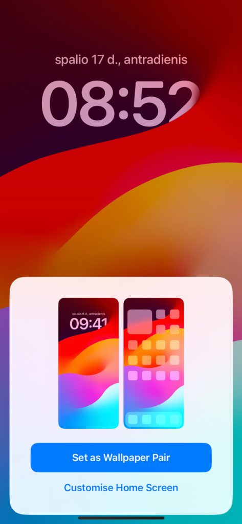 iphone pakeisti nuotrauką ant ekrano