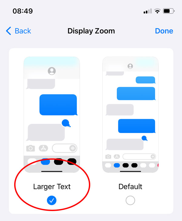 kaip iphone telefone padidinti ar sumažinti raides